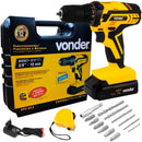 Furadeira e Parafusadeira à Bateria Vonder PFV 012 12V Bivolt com Kit de Brocas e Bits