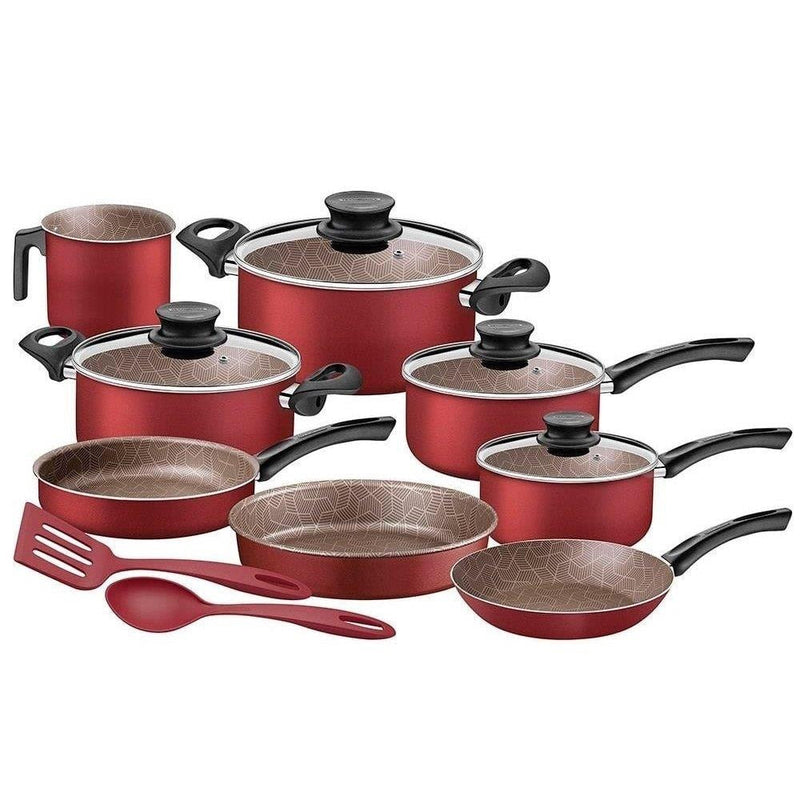 Jogo de Panelas Tramontina Paris Texture Antiaderente Cereja 10 Peças